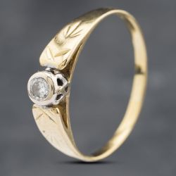 Second Hand 9ct Yellow Gold Brilliant Cut Diamond Solitaire Ring 41481719
