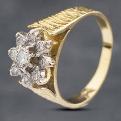 Second Hand 18ct Yellow Gold Brilliant Cut Diamond Cluster Ring 41481731