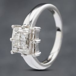Second Hand Platinum Diamond Cluster Ring 41481745