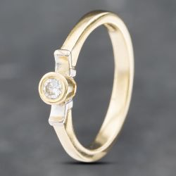 Second Hand 18ct Two Colour Gold Brilliant Cut Diamond Solitaire Ring 41481799