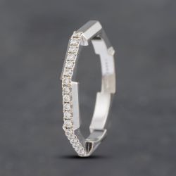 Second Hand 18ct White Gold 0.25ct Brilliant Cut Diamond Gucci Half Eternity Ring 41481839