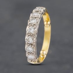 Second Hand 18ct Yellow Gold 0.50ct Brilliant Cut Diamond 7 Stone Half Eternity Ring 41481859