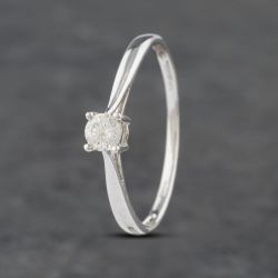 Second Hand 18ct White Gold 0.25ct Brilliant Cut Diamond Four Claw Solitaire Ring 41481871