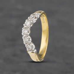 Second Hand 18ct Yellow Gold 0.25ct Brilliant Cut Diamond Five Stone Half Wishbone Ring 41481906