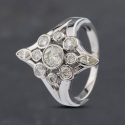 Second Hand 14ct White Gold 1.00ct Diamond Star Cluster Ring 41481910