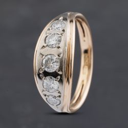 Second Hand 14ct Rose Gold 0.65ct Brilliant Cut Diamond Five Stone Ring 41481921