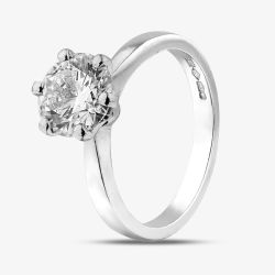 Second Hand Platinum Certificated 1.50ct Brilliant Cut Diamond Round Solitaire Ring 41481939