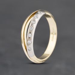 Second Hand 18ct Two Colour Gold 0.10ct Brilliant Cut Diamond Seven Stone Ring 41481959