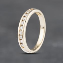 Second Hand 14ct Yellow Gold 0.25ct Brilliant Cut Diamond Half Eternity Ring 41481979