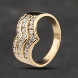 Second Hand 18ct Yellow Gold 1.00ct Brilliant Cut Diamond Half Wishbone Ring 41482001