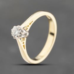 Second Hand 18ct Yellow Gold 0.20ct Brilliant Cut Diamond Solitaire Ring 41482011