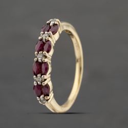 Second Hand 14ct Yellow Gold Ruby & 0.10ct Diamond Dress Ring 41482122