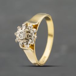 Second Hand 18ct Yellow Gold 0.25ct Diamond Cluster Ring 41482152