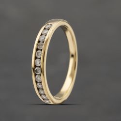 Second Hand 18ct Yellow Gold 0.25ct Brilliant Cut Diamond Channel Set Half Eternity Ring 41482167