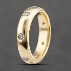 Second Hand 18ct Yellow Gold 0.28ct Brilliant Cut Diamond Set Court Shape 5mm Wedding Ring 41482191