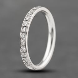 Second Hand 18ct White Gold 0.30ct Brilliant Cut Diamond Half Eternity Ring 41482275