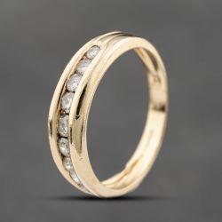 Second Hand 18ct Yellow Gold Brilliant Cut Diamond Channel Set Half Eternity Ring 41482310