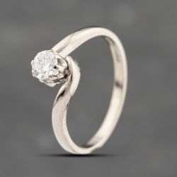Second Hand 18ct White Gold 0.35ct Brilliant Cut Diamond Twist Solitaire Ring 41482340