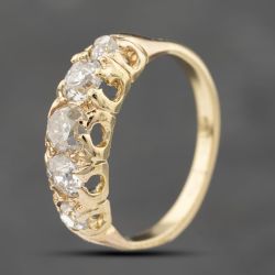Second Hand Vintage Yellow Gold 1.00ct Rose Cut Diamond Five Stone Ring 41482401