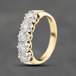 Second Hand 18ct Yellow Gold 0.85ct Brilliant Cut Diamond Five Stone Ring 41482421