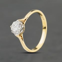 Second Hand Vintage Yellow Gold 0.50ct Brilliant Cut Diamond Eight Claw Solitaire Ring 41482466