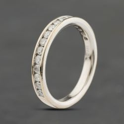 Second Hand 18ct White Gold 0.50ct Brilliant Cut Diamond Channel Set Half Eternity Ring 41482508