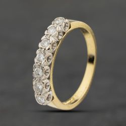 Second Hand 18ct Yellow Gold Diamond Half Eternity Ring 41482522