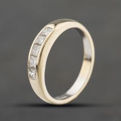 Second Hand 18ct Yellow Gold 0.50ct Diamond Channel Half Eternity Ring 41482524