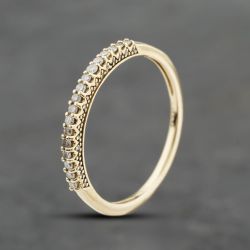 Second Hand 9ct Yellow Gold 0.20ct Diamond Half Eternity Ring 41482566