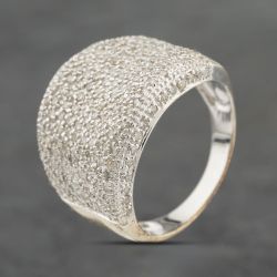 Second Hand 9ct White Gold 1.50ct Diamond Pave Set Multi Row Dress Ring 41482569