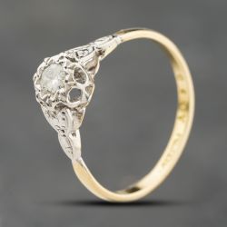 Second Hand Antique Yellow Gold 0.15ct Diamond Solitaire Ring 41482632