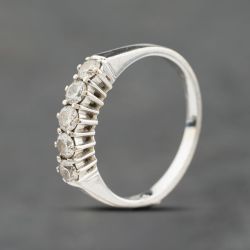 Second Hand 18ct White Gold 0.50ct Brilliant Cut Diamond Five Stone Half Eternity Ring 41482659