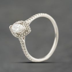 Second Hand Platinum 0.50ct Marquise Cut Diamond Cluster Ring 41482683