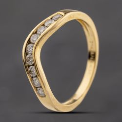 Second Hand 18ct Yellow Gold 0.25ct Brilliant Cut Diamond Wishbone Ring 41482707