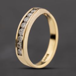 Second Hand Vintage Yellow Gold 0.25ct Brilliant Cut Diamond Half Eternity Ring 41482713