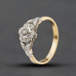 Second Hand Vintage Yellow Gold 0.18ct Diamond Cluster Ring 41482714