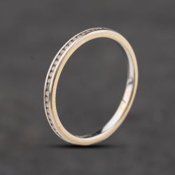 Second Hand 18ct White Gold 0.10ct Diamond Channel Set Half Eternity Ring 41482725