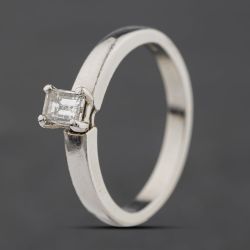 Second Hand Platinum 0.36ct Emerald Cut Diamond Solitaire Ring 41482889