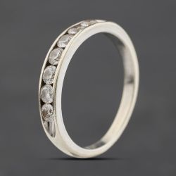 Second Hand 9ct White Gold 0.62ct Brilliant Cut Diamond Half Eternity Ring 41482900
