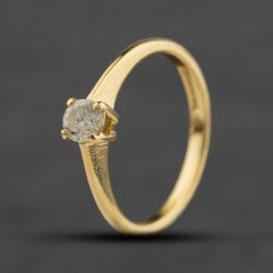 Second Hand Vintage 18ct Yellow Gold 0.22ct Brilliant Cut Diamond Solitaire Ring 41482926