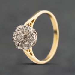 Second Hand 18ct Yellow Gold Brilliant Cut Diamond Cluster Ring 41483068
