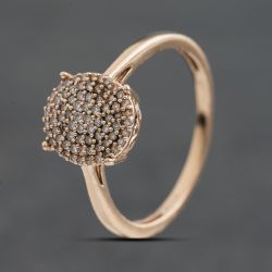 Second Hand 9ct Rose Gold 0.35ct Diamond Oval Cluster Ring 41483079