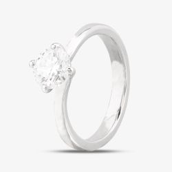 Second Hand Platinum 0.90ct Brilliant Cut Diamond Twist Solitaire Ring 41482618