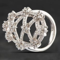 Second Hand Platinum 1.31ct Brilliant Cut Diamond Large Oval Abstract Cluster Ring 4148458