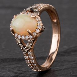 Second Hand Le Vian Rose Gold Opal and Diamond Ring 41482506