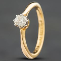 Second Hand 18ct Yellow Gold 0.22ct Old Cut Diamond Solitaire Ring 414858247