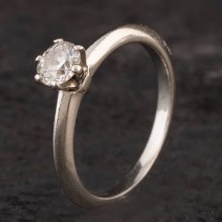 Second Hand Tiffany & Co. Certificated Platinum 0.42ct Brilliant Cut Diamond Solitaire Ring 4148727