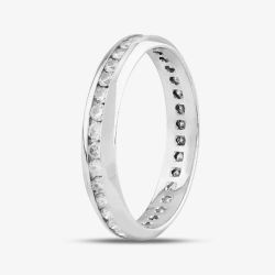 Second Hand 18ct White Gold Brilliant Cut Diamond Channel Set Full Eternity Ring 4148886