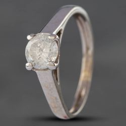Second Hand 14ct White Gold 0.60ct Brilliant Cut Diamond Solitaire Ring 4148898