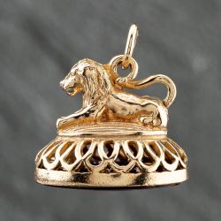 Second Hand Vintage Yellow Gold Carnelian Lion Seal Charm 41521007